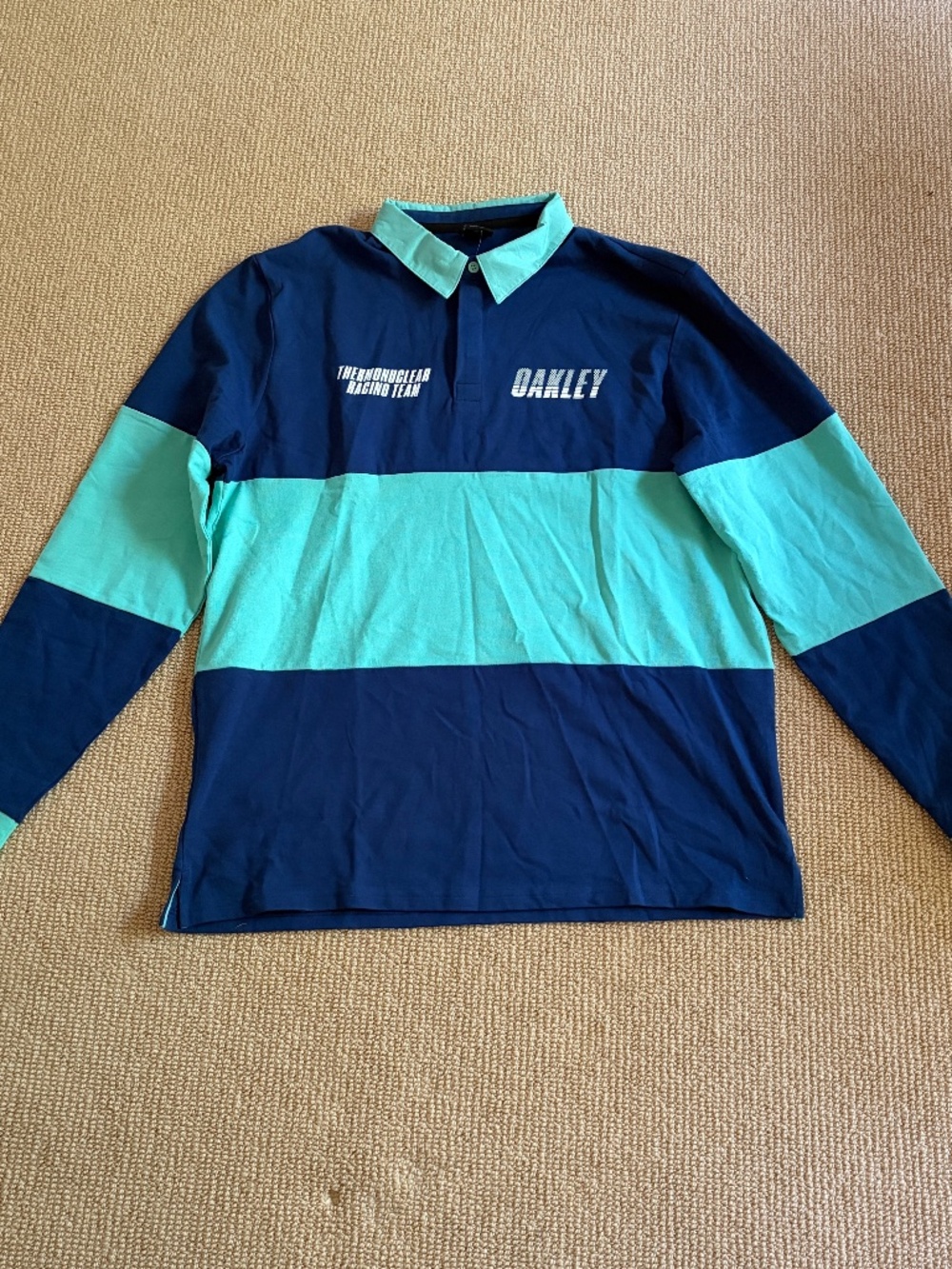 Men's Oakley TN Racing Long Sleeve Polo Shirt, Size Large NWT
